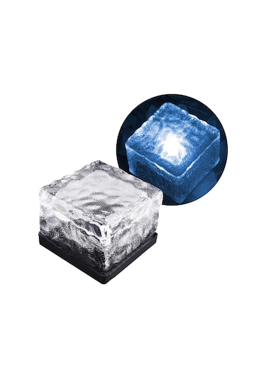 Solar Ledli Mavi Tuğla Görünümlü Bahçe Dekorasyon Aydınlatma 3731