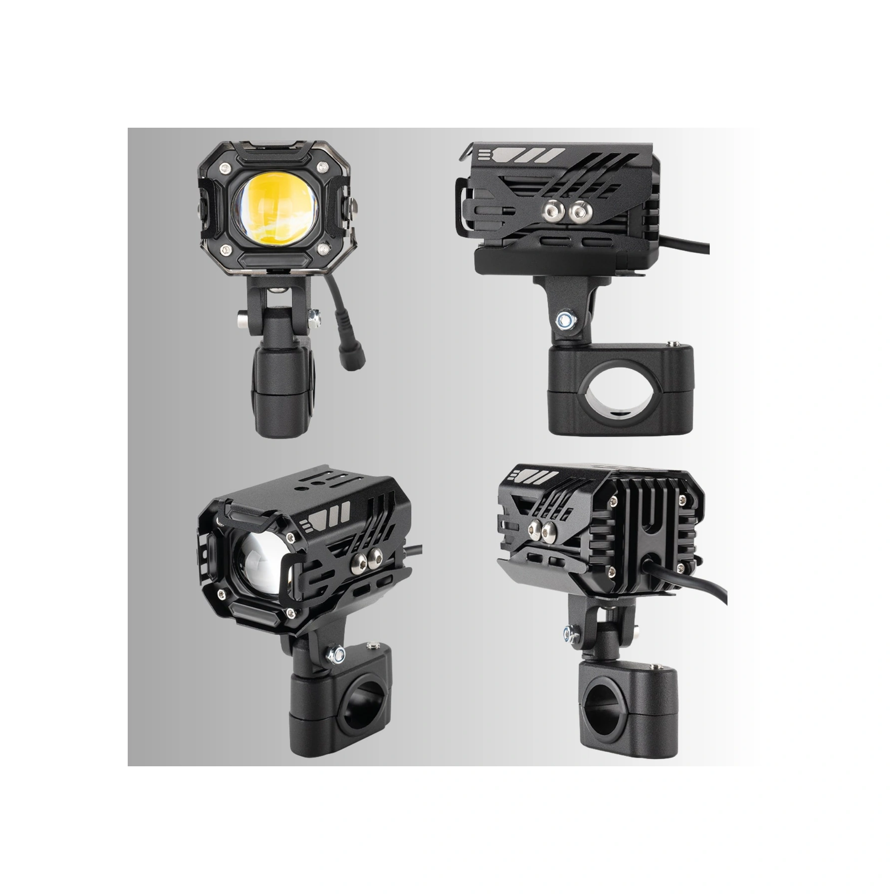 Motosiklet Led Sis Farı Seti 5 Mod Yüksek Performans Kablo Kumanda Ve Ayaklı Set Kolay Montaj Lamba