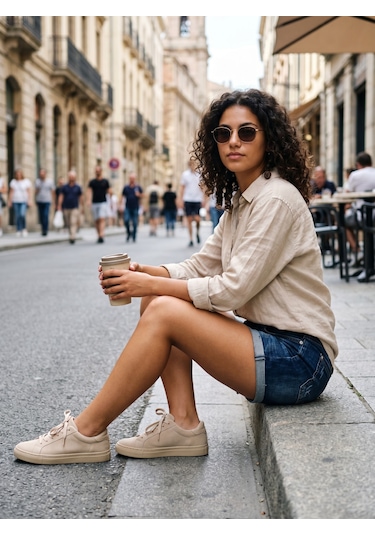 Kaizer Jeans Lazer Ve Double Paça Detaylı Kadın Kot Şort Lacivert
