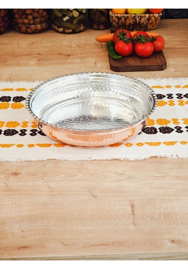 Modabakır Bakır Derin Servis Tabak Kase 24 Cm Model:ff4525ı Bakır