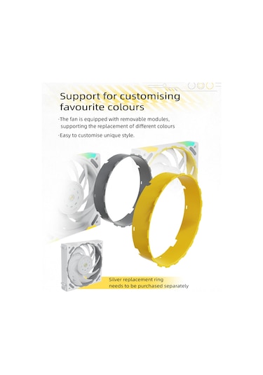 Jeehugo 12cm Rgb Bilgisayar Kasası Fanı - Hdb Yataklı, Düşük Gürültü, Pwm Hız Kontrolü, 1850rpm Soğutma Performansı, Siyah Siyah