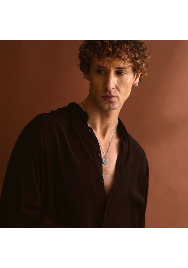 925 Ayar Gümüş Run Alfabeli Unısex Kelepçe Bileklik Gümüş