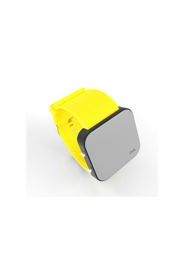 Cool Watch Saat - Siyah Led Kasa - Sarı Kayış Unisex Pembe