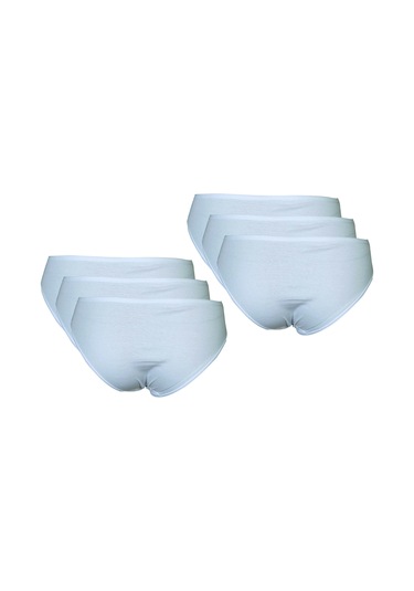 Bennur Kadın Beyaz Bel Paça Biyeli Külot Ekonomik Paket 6'lı Beyaz