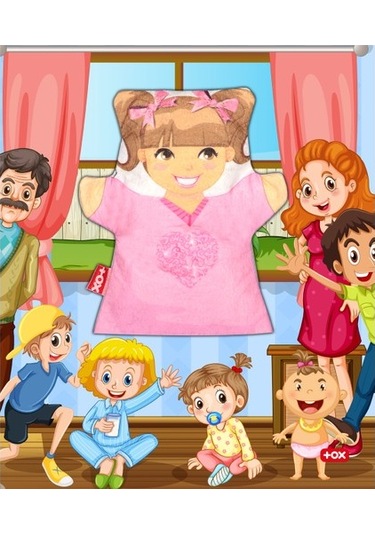 Tox Kız Aile Bireyleri Keçe El Kukla T334 . Eğitici Oyuncak