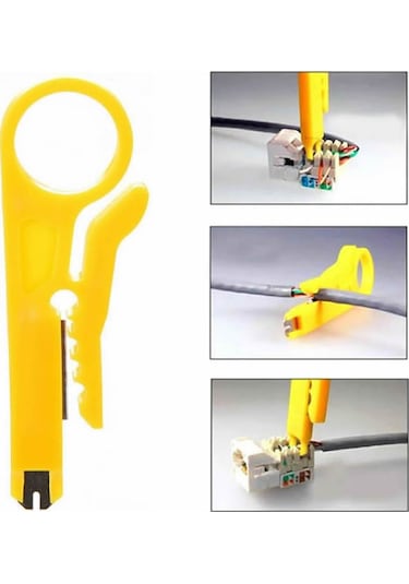 Kablo Soyma Aparatı  Mini Tel Kesici Sıyırma Sıkma Zımba Aracı