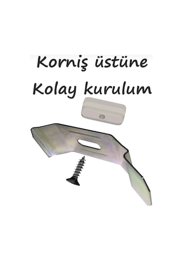 tor & Zebra Perde Montaj Ayağı Seti Geniş Kasa Vida, Plastik Apar