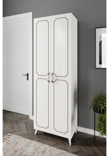 2 Kapaklı 5 Bölmeli Geniş Çok Amaçlı Ayakkabı Dolabı, Ayakkabılık Beyaz