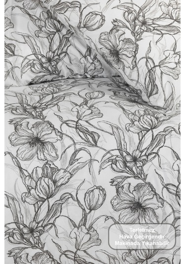 Elart Line Art Nevresim Takımı Çift Kişilik Lastikli Çarşaf 200x220 Cm Renksiz