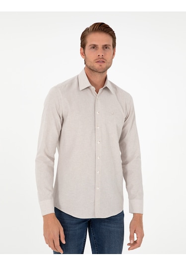 Pierre Cardin Erkek Bej Gömlek Desenli 50297468-vr011 Bej