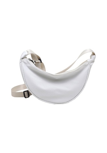 Moda Kadın Çantası Naylon Crossbody Hafif Günlük Kullanım İçin Tek Omuz Askılı Şık Koltuk Altı Çanta Beyaz