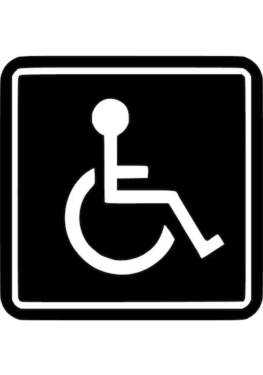 Engelli Amblemi Sticker Oto Motor Laptop Duvar Folyo Sticker 10x10 Cm