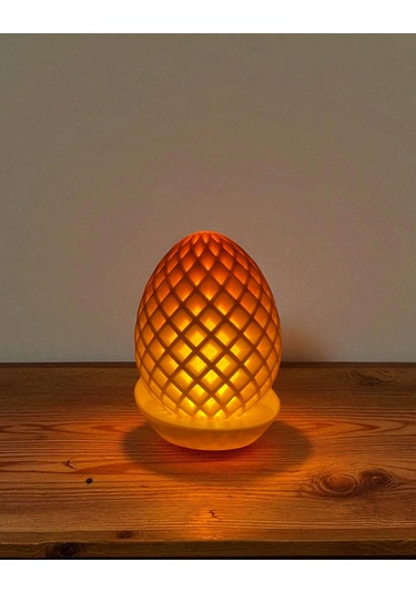 Ananas Desenli Dekoratif Gece Lambası El Yapımı Sarı Işık