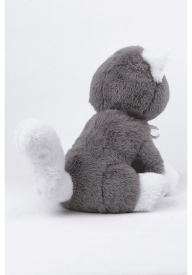 Peluş Oyuncak Oturan Kedi Çift Renkli 30 Cm - Gri Beyaz