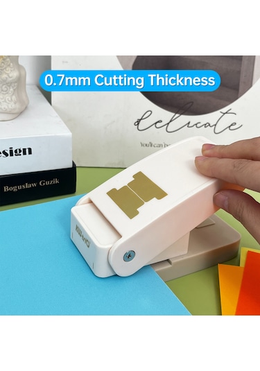 Aubyhe Mavi Tek Delikli Etiket Delici, 0.7mm Kesim Kalınlığı, Abs+ Çinko Alaşımlı, El Kolu Ve Saklama Kilitli, Defter-not-kitap İçin Dıy İndeks Etiket Oluşturucu Mavi