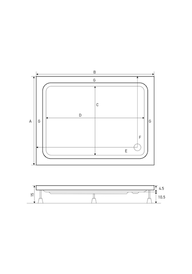 Shower 75X90 Dikdörtgen Duş Teknesi