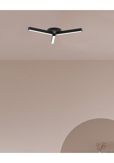 Admira -siyah Kasa, Doğal Beyaz Işık- Modern Plafonyer Led Avize Siyah