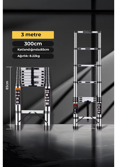 Robo Paslanmaz Çelik Katlanır Merdiven 5.9 Metre 1 Adet