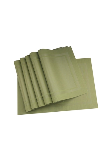 Yeşil Tablemat 6 Adet Pvc Mutfak Yemek Placemats Masa Yemeği Mat Coaster Su Geçirmez Masa Pedi Bireysel Danteller Fincan Paspaslar Yeşil