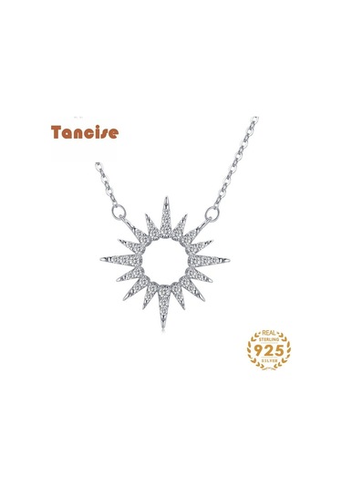 Tancise S925 Ayar Gümüş Işık Lüks Delikli Ay Kolye Kolye Kadın Moda Çok Yönlü Kolye