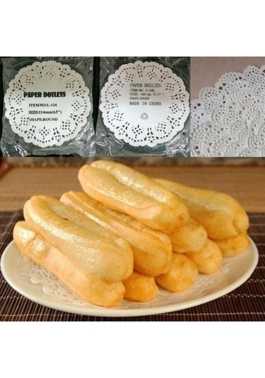 100 Adet Yuvarlak Kağıt Dantel Danteller Kek Placemat Parti Düğün Pişirme Dekorasyon 10.5inch Beyaz