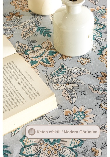 Elart Poem Masa Örtüsü Digital Baskılı 160x220 Cm Mavi Mavi
