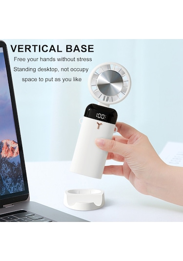 Springsun Masaüstü/ Boyun Bağcıklı El Fani - 90 Açı Ayarlı, 3600mah Pil, 3 Hız Seviyesi, Telefon Tutucu, Pil Göstergesi - Mavi S3214 Sojutma Yok Mavi