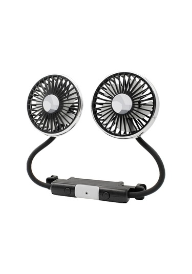 Araba Soğutma Hava Fanı Usb Çift Kafa Araç Elektrikli Bir Arka Koltuk İçin Hava Fan Led İle 360 Derece Dönebilir