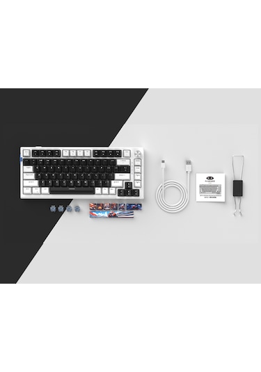 Magegee Sky81 83 Tuş Kablosuz Rgb Hot-swap Gasket Siyah-beyaz Gaming Klavye