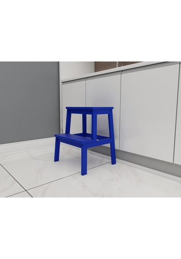 Fastwood Basamaklı Ahşap Tabure Mavi