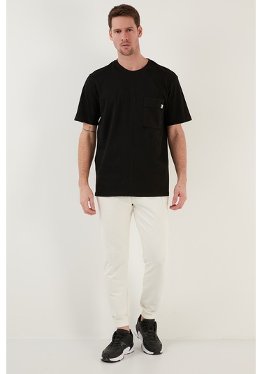 Buratti % 100 Pamuk Relaxed Fit Bisiklet Yaka Erkek T Shirt 5902605 Siyah