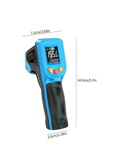 Boatshop1 C400a Yüksek Hassasiyetli Kızılötesi Termometre Endüstriyel Mutfak Fırın Yağ Ve Su Sıcaklık Ölçer