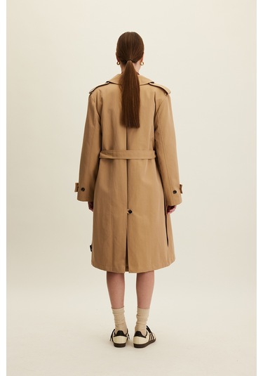 Anıka Kruvaze Kemerli Trençkot Camel 4747462 Çok Renkli