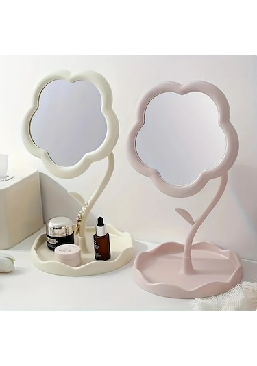 Willowhaven Çiçek Şeklinde Sarı Makyaj Aynası Yüksek Netlikte Ayarlanabilir Masa Dekorasyonu Sarı