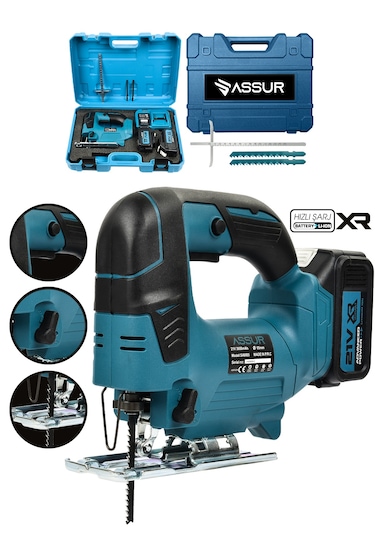 Assur ASR856 21V Çift Akü Dekupaj Testere Mavi