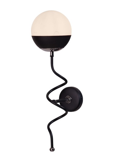 Luzarana Stella Krom-siyah Metal Gövde Beyaz Camlı Tasarım Lüx Aplik Siyah