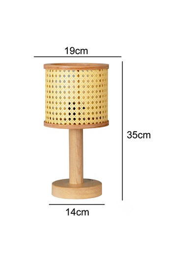Natura Hazeran Masif Ahşap Abajur Ahşap