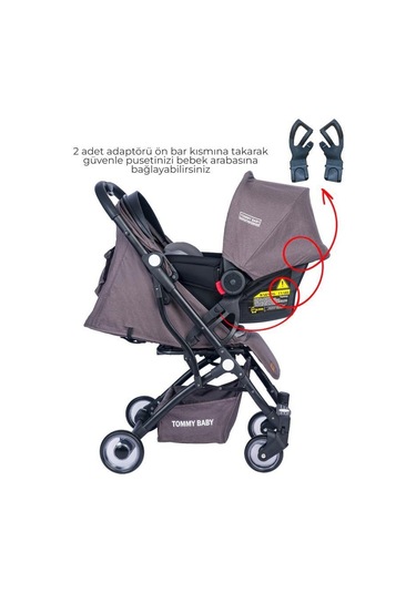 Tommy Baby Mia Kabin Travel Bebek Arabası Black Kabin Boy