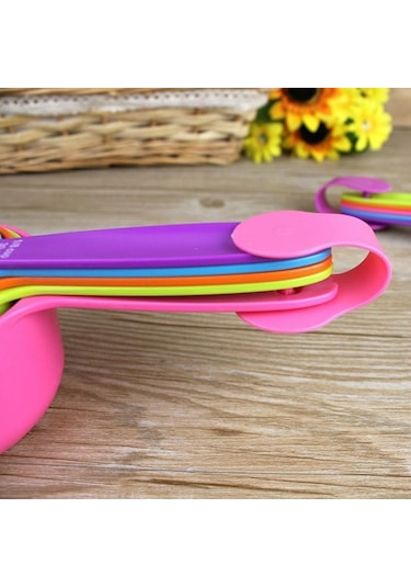 Renkli 5 Adet Mutfak Aletleri Ölçme Kaşıkları Bardak Kaşık Bardak Pişirme Gereçler Seti 1/4tsp Karıştırma & Ölçü Kapları 56665545