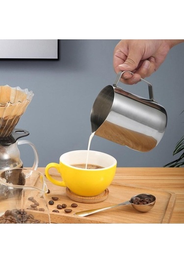 Novahub Paslanmaz Çelik Latte Köpürtücü 600ml Metal Sürahi Süt/kahve