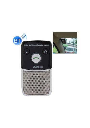 Güneş Enerjisi Bluetooth 2.1 Eller Serbest Araç Kiti Çok Noktalı Hoparlör Hoparlör İphone / Htc / Samsung, Suckers Ve Araç Şarj Cihazı İle