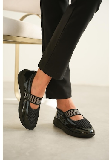 Büyük Numara Bayan Günlük Spor Babet Ayakkabı Siyah
