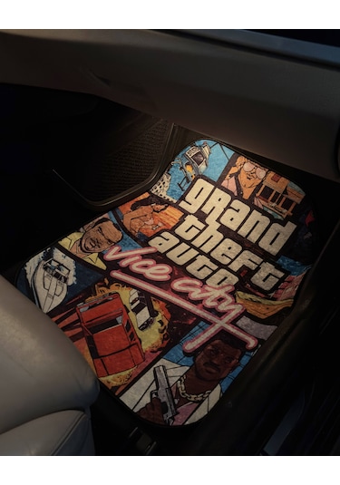 Oto Halı Paspas Kadife Yüzey Gta Baskılı Oto Paspas Seti