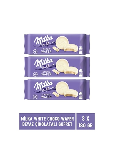 Milka Choco Wafer Beyaz Çikolatalı Bisküvi 3 x 180 G
