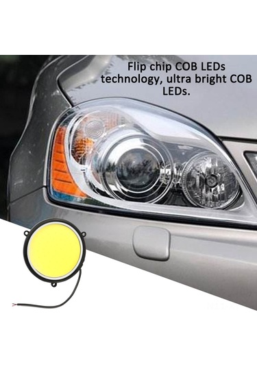 Shineyee 12v 90mm Esnek Dairesel Araç Gündüz Çalışma Lambası Beyaz Led, Ip67 Su Geçirmez, Cob Teknoloji, 2 Adet Drl