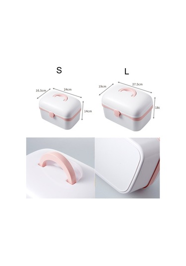 Sones Çok İşlevli Toz Geçirmez Mücevher Kozmetik Plastik Kutu Ev Taşınabilir İlaç Kutusu Kılıfı, Boyut:u 27.5x19x18cm Beyaz