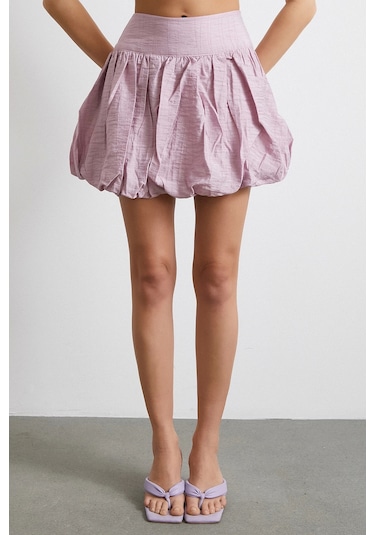 Astarlı Balon Etek Lila Lila