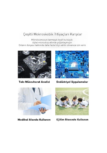 Techtic Dijital Mikroskop 1600x Tekstil Baskı Cilt Saç Analiz