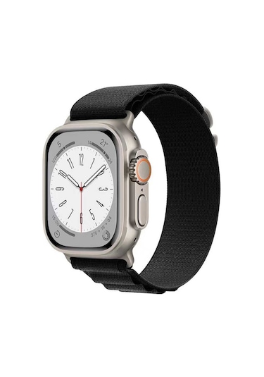 Teknocep Watch Ultra 49mm Uyumlu Krd-74 Hasır Kordon-siyah