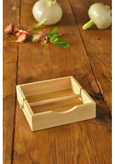 Digithome Bambu Masa Üstü Kare Yatay Peçetelik 19 Cm Kahverengi Thn76066 C1-1-18